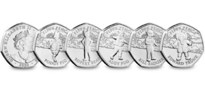 2020 Isle of Man Rupert der Bär 100th Anniversary 50p Münzen - unzirkuliert - Bild 1 von 7