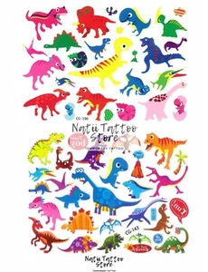 Dino Hojas de Tatuaje Temporal Pegatinas Niños Niños Fiesta de Cumpleaños Bolsa - Imagen 1 de 7