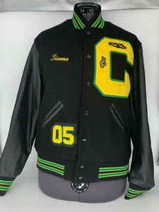 Dehen Mens Cleverland 05 Long Sleeve Wool Black Varsity Jacket Size Small - Picture 1 of 10