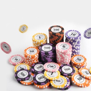 Ceramic Poker Chips Set  40mm Coin Poker Chips Entertainment Dollar Coins 5_ex