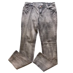 AKD MKS Jeans Womens 9 Gray Wash Rainbow Embroidered Pockets Academia Hip Hop - Picture 1 of 10