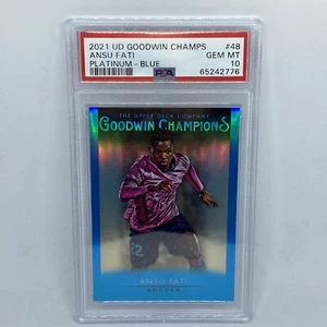 2021 UD Goodwin Champions Ansu Fati Platinum Blue Rookie PSA 10 Spain 48 - Picture 1 of 2