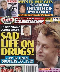 National Examiner Magazine Oct. 15 2012 Macaulay Culkin Mel Gibson Regis Philben - Imagen 1 de 2