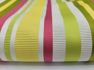 Texture Satin Fabric Sorbet Stripe Cotton Blend 54" Wide 3 yards Retail $45 yard - Picture 1 of 3