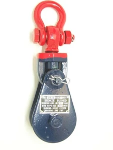 Bloque de arranque de 2 toneladas con grillete giratorio, polea de 3", cable de 3/8", azul o verde - Imagen 1 de 2