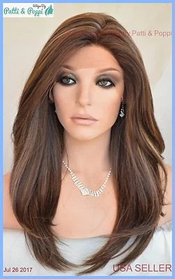 Swiss Lace Front Wig 4X4 Silk Top Hand tied Heat Safe FS8.27.613 Long Thick 1234 - Image 1 of 4