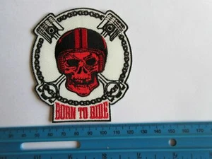 Patch Born to Ride Biker Hot Rod Nose Art Rockabilly V8 US Car Ratty Oldtimer V2 - Bild 1 von 1