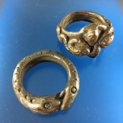 2 peças amuleto anel cobra serpente tailandesa sorte dinheiro riqueza energia mágica amuleto poder - Imagem 1 de 4