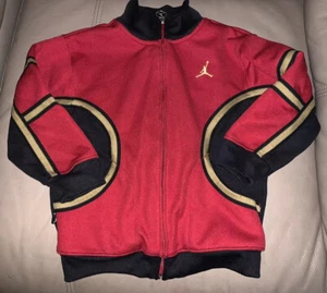 Size 4 JORDAN Zip Up Red Black Gold - Picture 1 of 2
