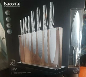 Baccarat 9piece Knife Block Set Professional Bnib - Picture 1 of 4
