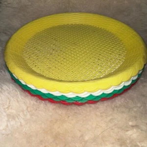 Piatto carta vintage supporto plastica tessuto retrò colore primario anni 50 set 11 - Foto 1 di 5