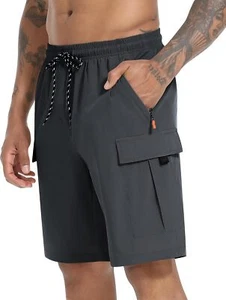 Men's Cargo Shorts Quick Dry Lightweight Stretch Hiking X-Large, Dark Grey - Picture 1 of 6