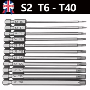 11Pcs Long Reach Torx Star Hex Security Bit Set Tamper Proof Screwdriver Bits UK - Picture 1 of 14