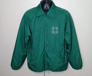 VTG 80s Champion 4H Mens Large Coaches Jacket Windbreaker Sherpa Lined Green USA - Picture 1 of 9