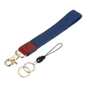7.6" Keychain Wristlet, Key Chain Wristlet Bracelet with Double Rings Cold Blue - Picture 1 of 5