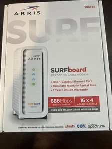 ARRIS SURFboard SB6183 Cable Modem White – Brand New, Sealed Box - Afbeelding 1 van 3