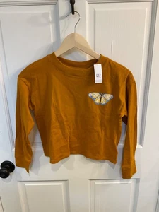 New Gap Kids Butterfly Long Sleeve Shirt M(8) - Picture 1 of 5