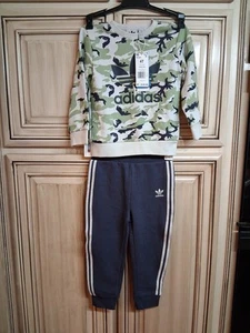 NWT! Adidas  Boys 2-piece Camo Set - Grey Green Size 4T Boys - Picture 1 of 8