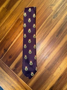 Cravatta uomo vintage Polo Ralph Lauren stemma bordeaux seta - Foto 1 di 4