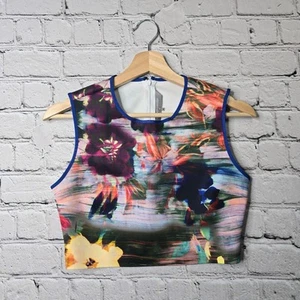 Clover Canyon tropisches Blumendruck ärmelloses Scuba Crop Top Größe Medium - Bild 1 von 9