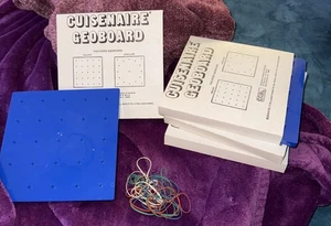 LOT of 4 CUISENAIRE GEOBOARD Two Sided Square & Circle Blue With Bands - Picture 1 of 1
