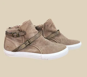 Blowfish Malibu Damen-Sneaker Größe 11 taupe hoher Reißverschluss Schnalle Freizeit NEU - Bild 1 von 6