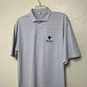 Holderness & Bourne Hemd Herren L weiß gestreift Polo Sands Beaver Creek Golfschläger - Bild 1 von 14
