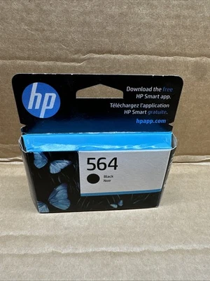 Cartucho de tinta estándar negro HP 564 genuino sellado nuevo EXP 03/26 Foto 1 de 2