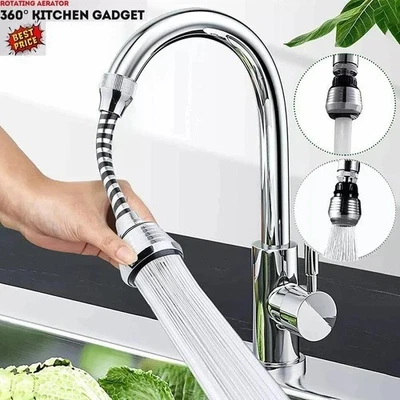 360° Faucet Extender Bendable Kitchen Sink Flexible Tap Spray Head Attachment - Image 1 of 4