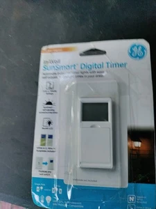 GE SunSmart Indoor 7 Day Programmable Digital Timer #32787 Lighting In Wall - Picture 1 of 6