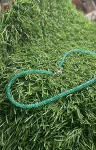 Emerald Beaded Necklace 20 Inch Handmade Gemstone with Silver Clasp - Picture 1 of 8
