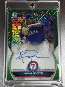 2023 Bowman Chrome Mojo Green Refractor RC Auto /99 Kumar Rocker Texas Rangers - Bild 1 von 9