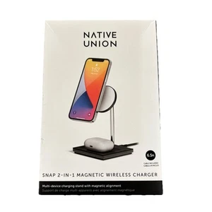 Chargeur sans fil Native Union Snap 2 en 1 7,5 watts MagSafe pour iPhone/Airpods - Photo 1 sur 5