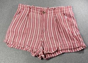 American Eagle Shorts Damen Plus 20 mittelhohe Leibhöhe 3" gestreift plissiert Leinenmischung - Bild 1 von 4