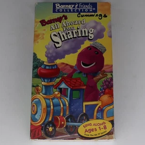 Barney's All Aboard for Sharing VHS 1996 Kids Sing Along Lyons Group - Imagen 1 de 6
