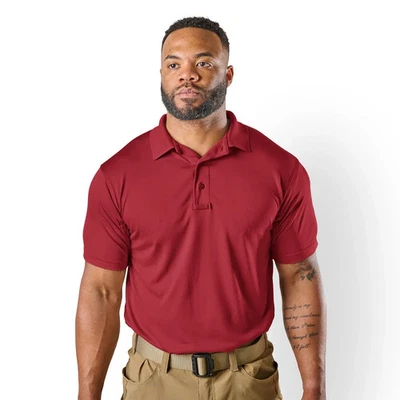 Tru-Spec 24-7 Performance Short Sleeve Polo Shirt | 4493 | Range Red | Men's - Image 1 of 3