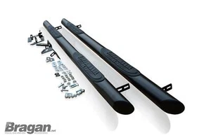 Black Side Bars+4 Step Pad For Vauxhall Opel Combo E SWB 2019 - 2023 Van Steel - Picture 1 of 7