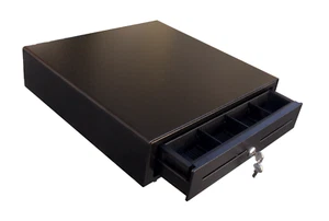 NEU KASSENSCHUBLADE KASSENLADE GELDLADE SCHWARZ 41x41,5x10 GROSS RJ12/RJ11 - Bild 1 von 3