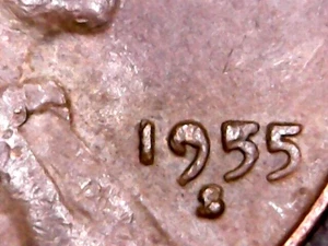 🔥 1955-S Lincoln Wheat Cent Big Filled Die Chip Date Multi Errors Cent - Picture 1 of 8