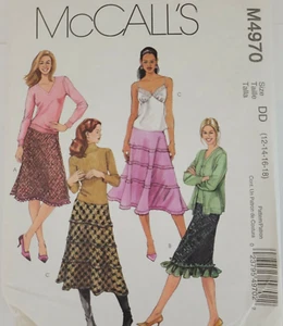 McCalls 4970 Sewing Pattern Womens Skirt Size 12 14 16 18 Petite Uncut - Picture 1 of 4