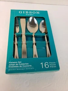 Gibson home 16 piece Flatware set Minetta Lane new - Picture 1 of 2