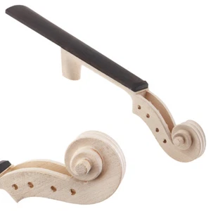 Tallado a mano Tamaño 4/4 Cuello de violín de arce Diapasón de ébano Cabeza de violín Kit hágalo usted mismo EE. UU. - Imagen 1 de 9