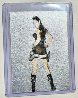 Lara Croft Platinum Plated Limited Artist Signed “Tomb Raider” Trading Card 1/1 - Image 1 of 2