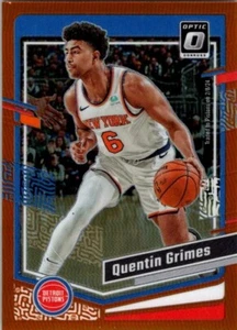 2023-24 Panini Donruss Optic Quentin Grimes #46 Orange Prizm /199 Pistons Knicks - Picture 1 of 2