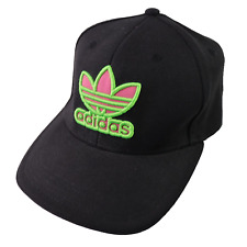 Adidas Originals Trefoil Neon Green Pink Black Snapback Hat Sz Small Fitted S/M