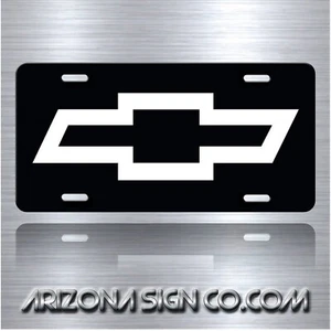 Chevrolet Chevy Pajarita Inspirada Arte en Aluminio Placa Etiqueta Negro Blanco - Imagen 1 de 6