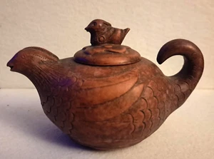 Chinese Clay Teapot Bird Double spout 2 heads Howard Hesseman RARE Vintage - Picture 1 of 8