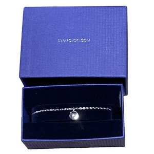 Swarovski Slide Bracelet Rhodium Ginger Adjustable Disc Chain 5548070 - Picture 1 of 11