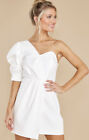 Do + Be White Bridal Engagement Ruffle One Shoulder Dress NWT Size Large L