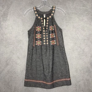Vestido Tío Frank Mujer Pequeño Gris Azteca Bordado Boho Vacaciones Festival - Imagen 1 de 11